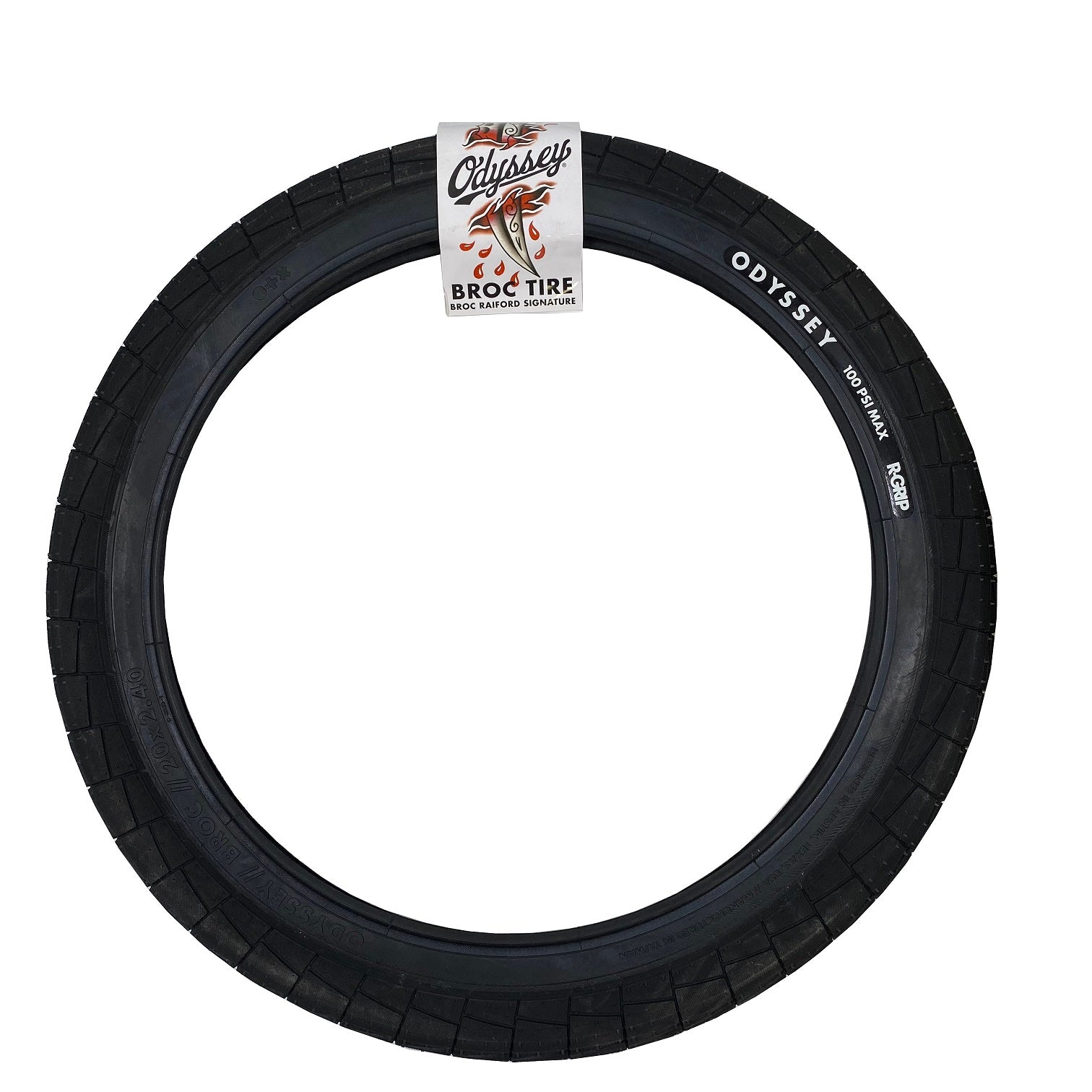 Odyssey Broc Raiford 20-inch R-Grip 100psi BMX Tire | The Bikesmiths