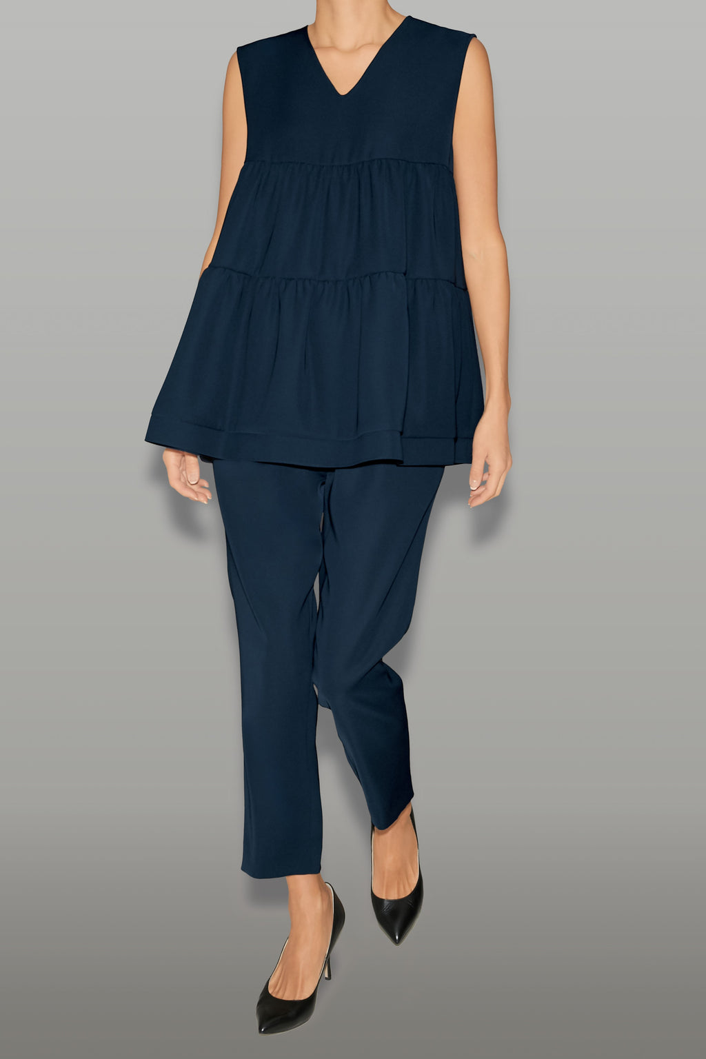 ノースリーブVネックボリュームブラウス – YOKO CHAN