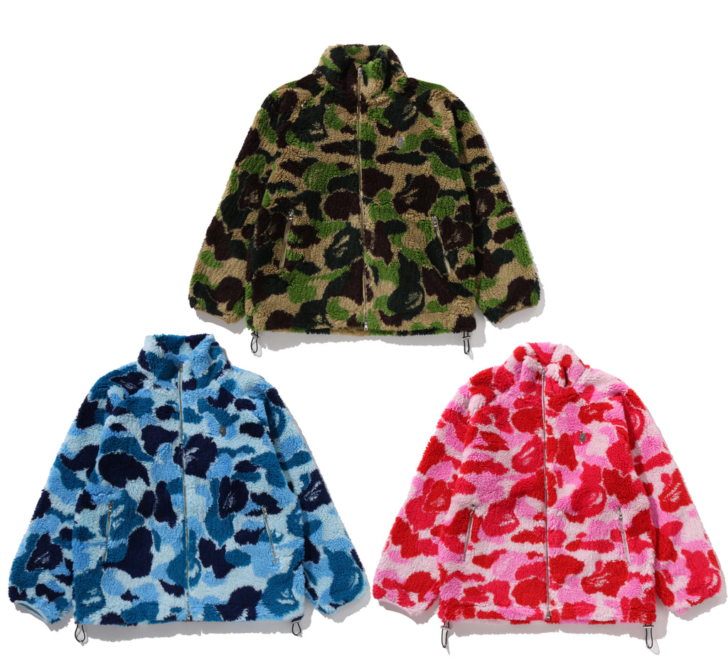 A BATHING APE ABC CAMO METAL ONE POINT BOA JACKET – happyjagabee store