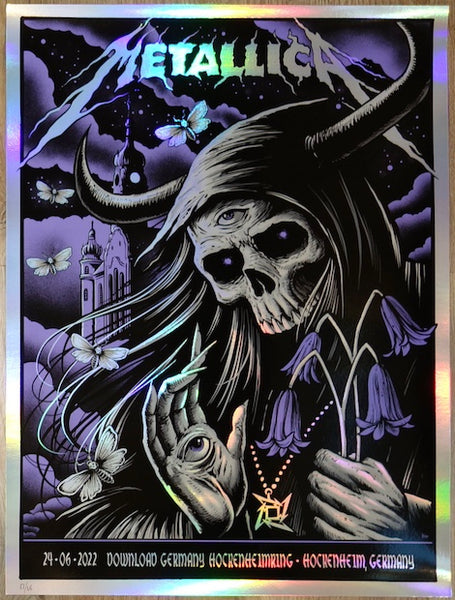 2022 Metallica - Hockenheim Foil Variant Silkscreen Concert Poster