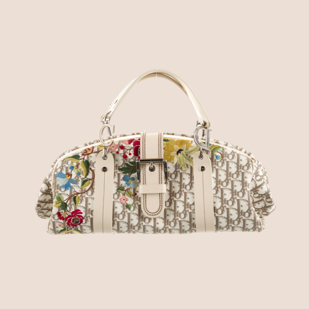 CHRISTIAN DIOR 2005 DIORISSIMO FLORAL EMBROIDERED TROTTER BAG – RDB