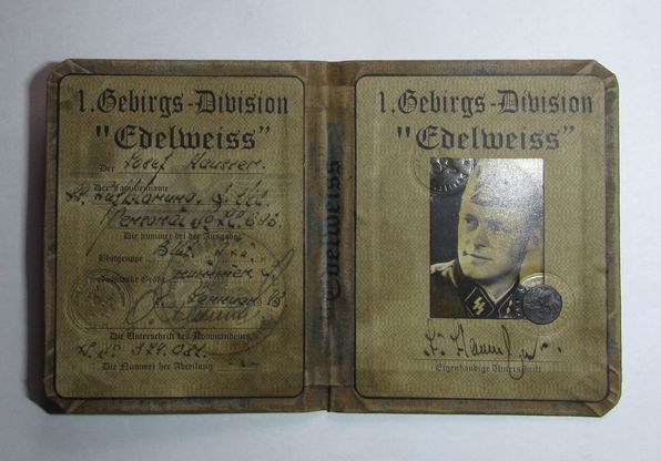 ナチスドイツ軍山岳師団身分証明書 | ナチス軍服販売 BWドイツ軍服販売