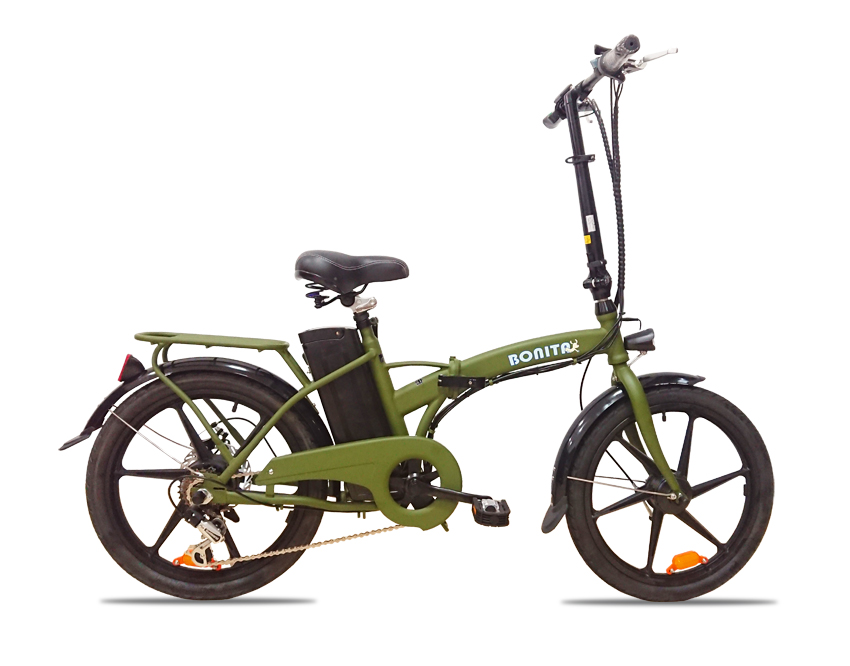 36Vリチウムバッテリー☆折りたたみフル電動自転車BONITA20インチカゴ