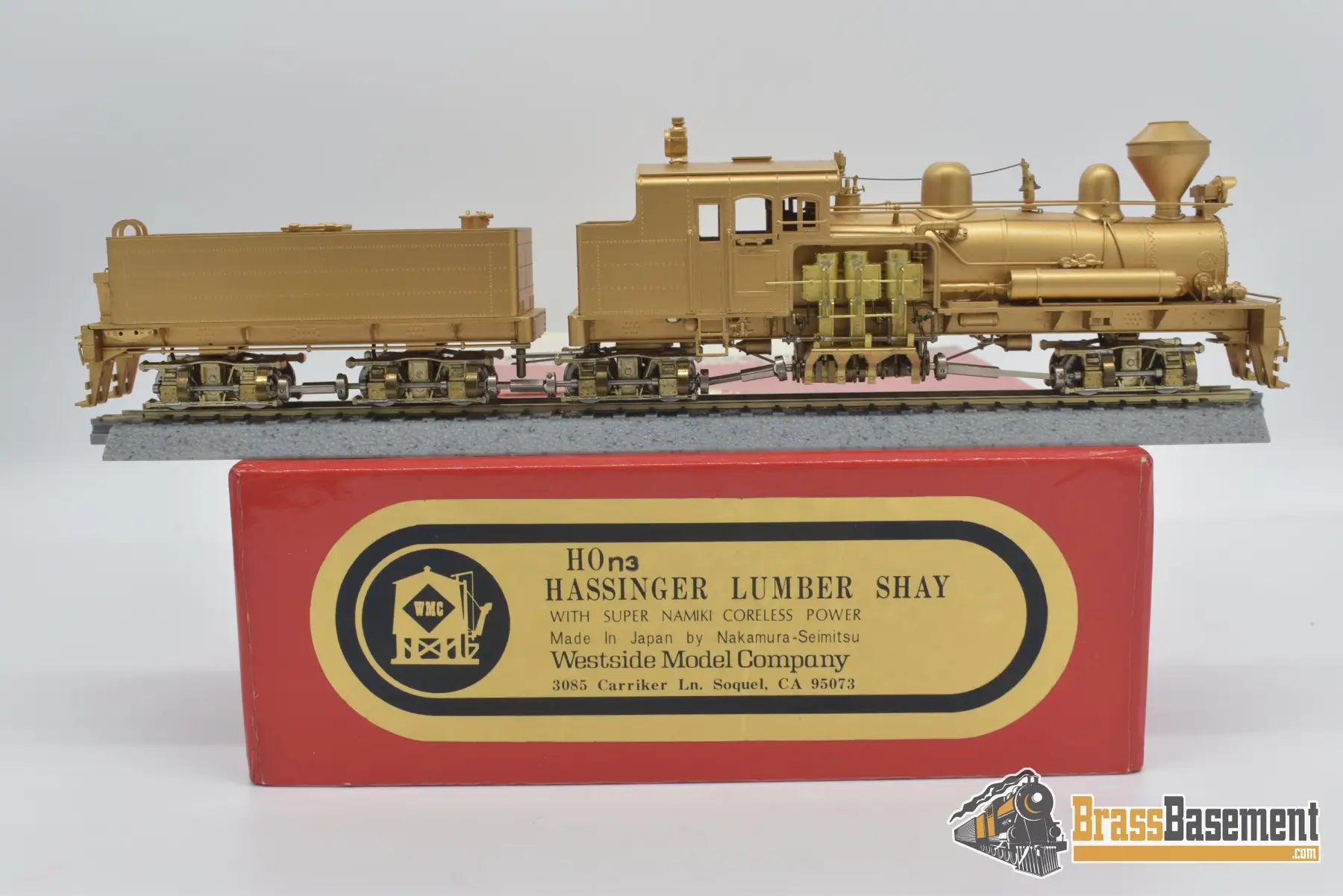 HOn3 Brass - WMC Hassinger Lumber 4 Truck 'Super' Shay - Mint
