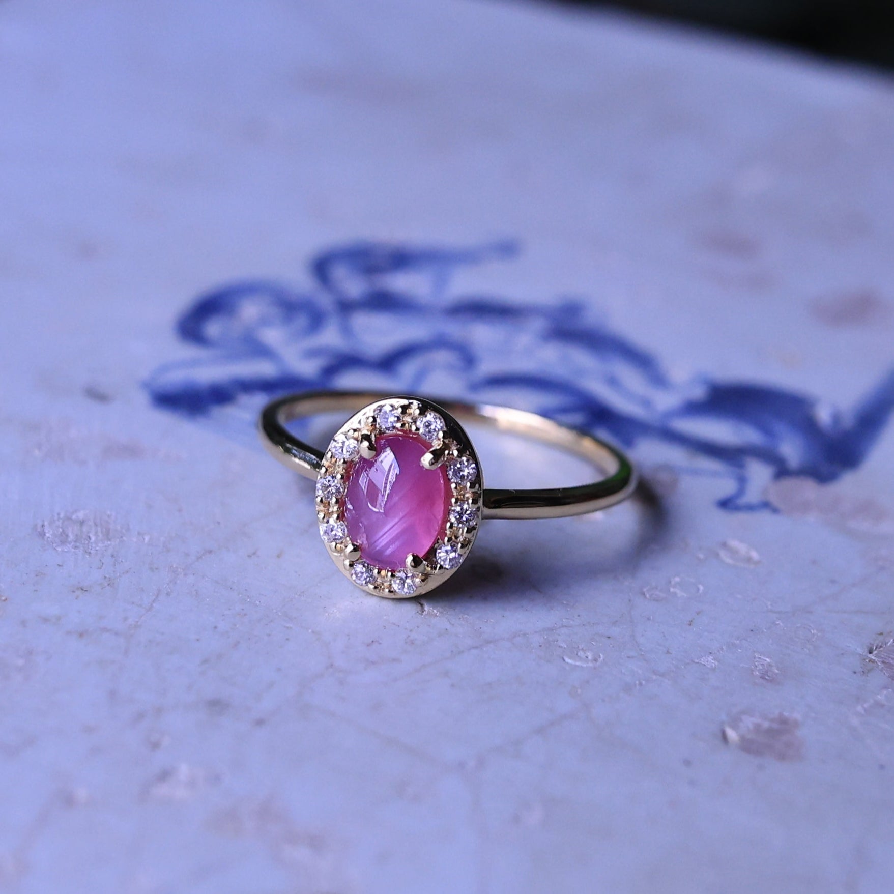 K18スタールビーダイヤリング – 宝石修飾工房波多ゑ