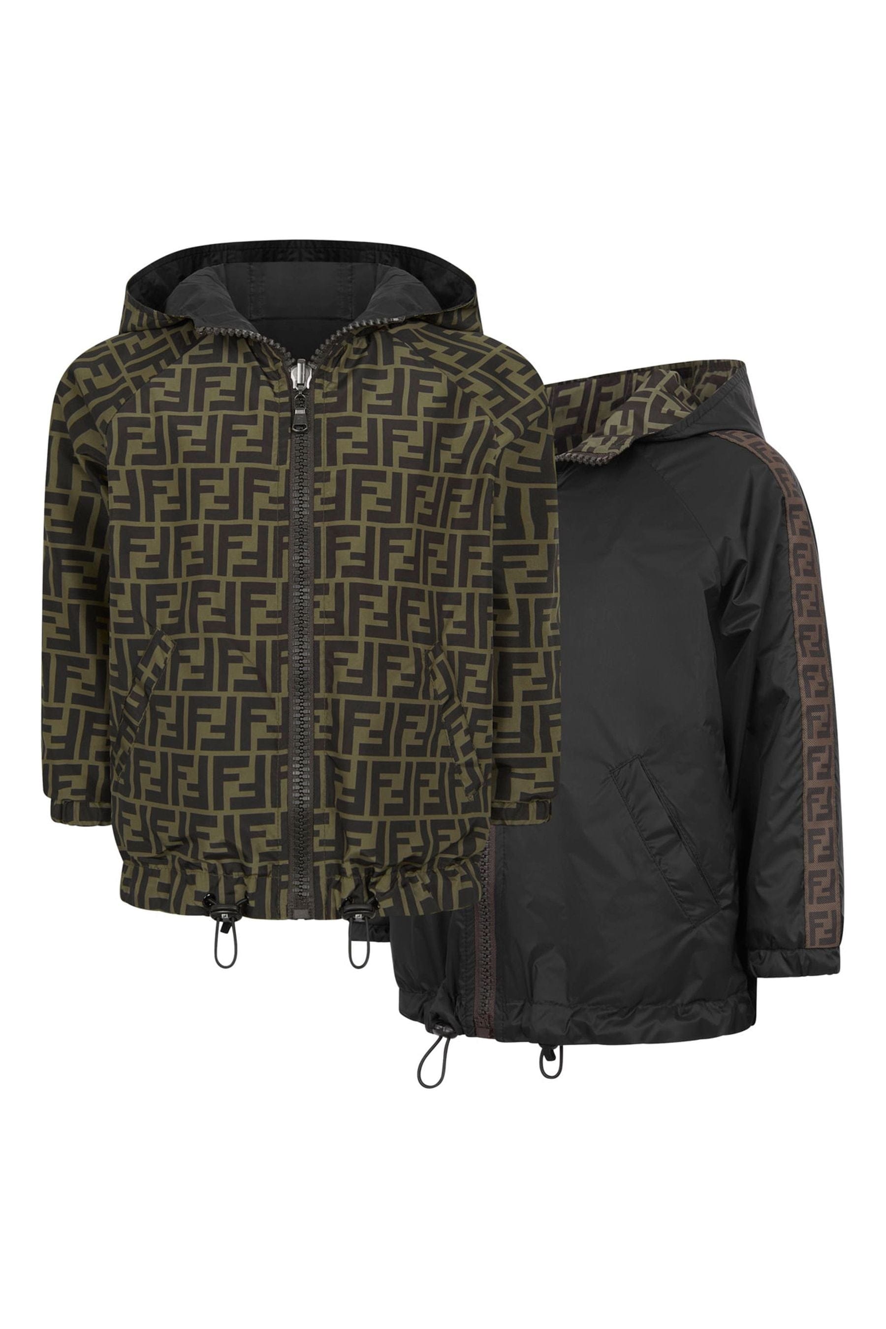 Fendi Kids Reversible FF K-Way Jacket in Black | Childsplay Clothing