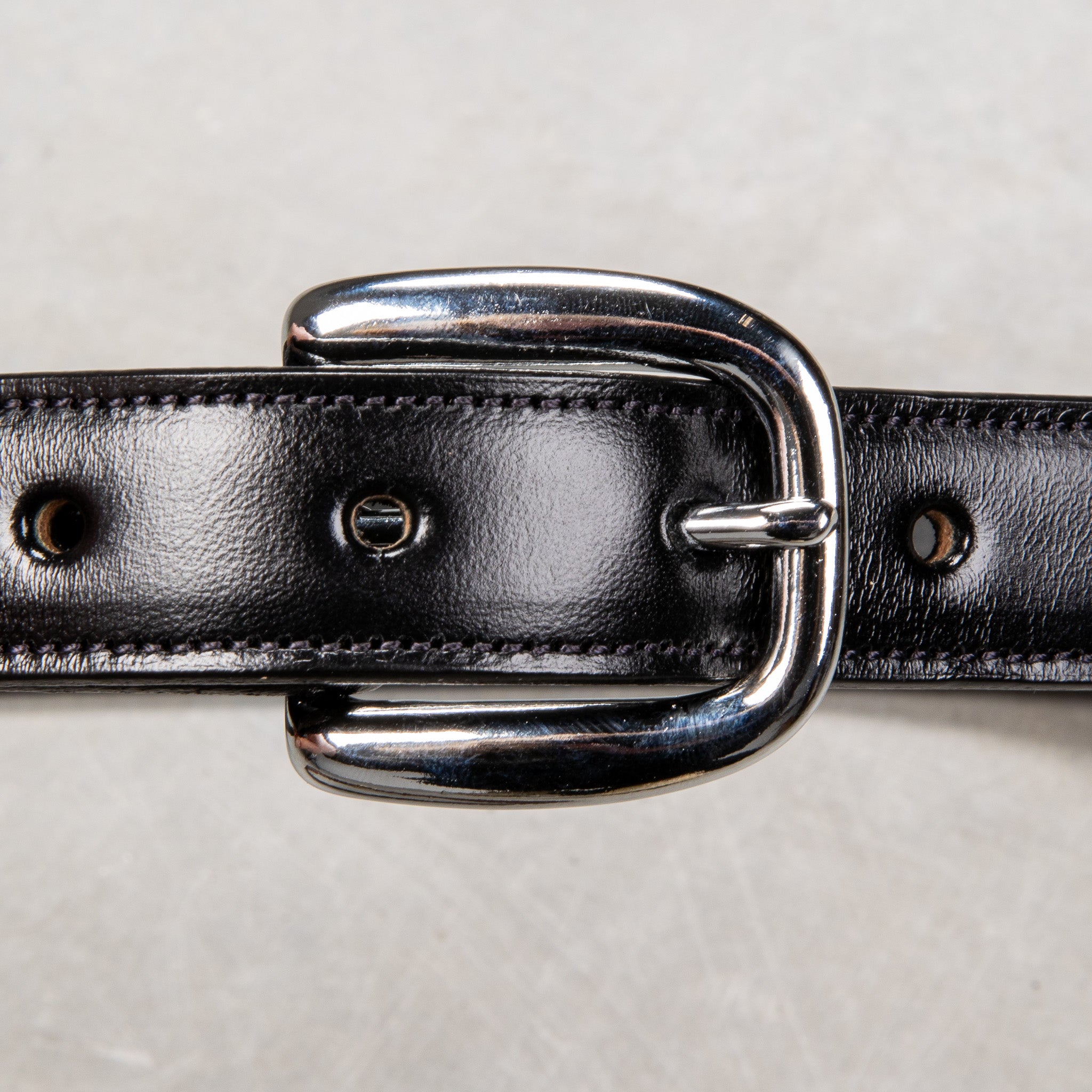 Tory Leather Classic Bridle Leather Belt 1″ Nickle Buckle Black