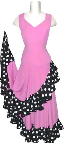 豊富なデザインのフラメンコ衣装。オーダーメード・無地水玉柄の