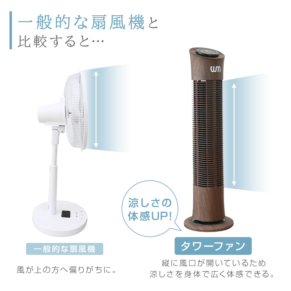 部屋干し） 扇風機 おしゃれ スリム タワー 木目 サーキュレーター