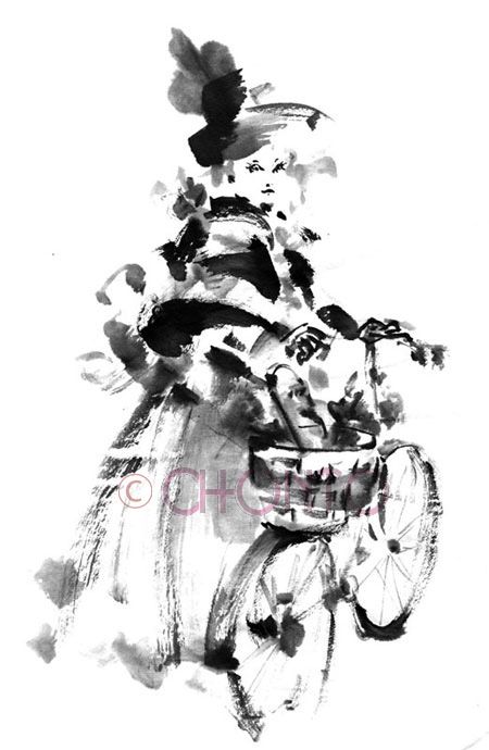 水墨画イラストレーター渡邊ちょんとwow!CHONTO illustration