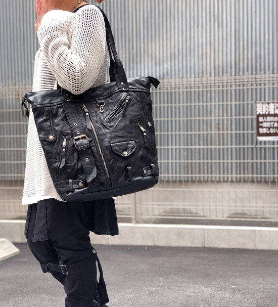 USED CUSTOM】LEATHER RIDERS JACKET REMAKE BAG - upanishad. ONLINE SHOP