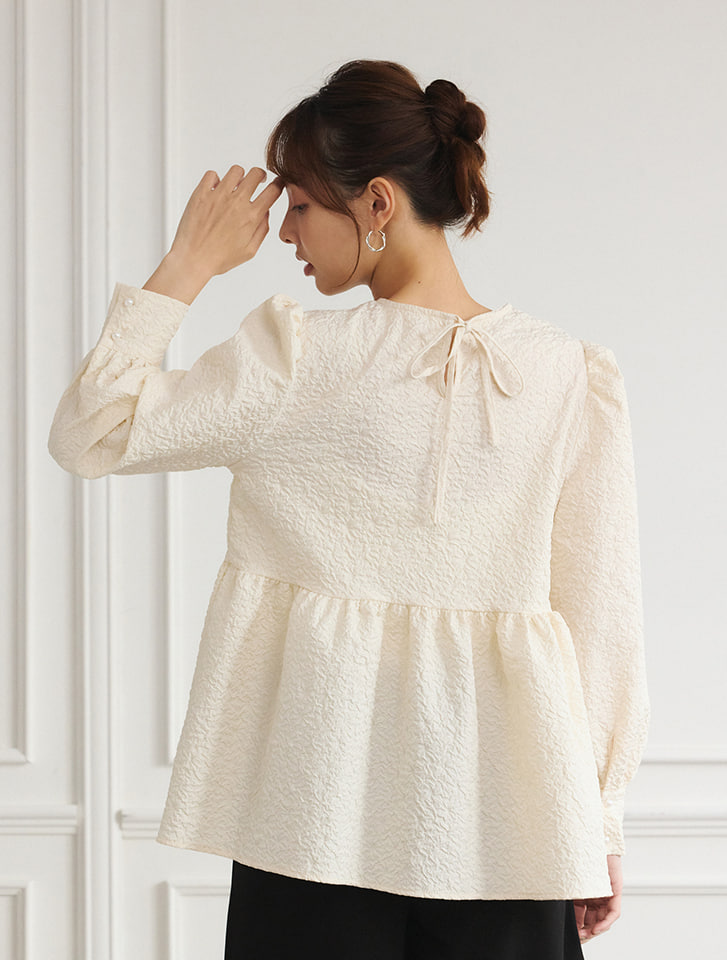 fifth ふくれジャガードペプラムトップス | 人気レディース