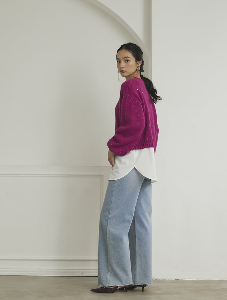 fifth レイヤード風スパンコールラメニット | 人気レディース