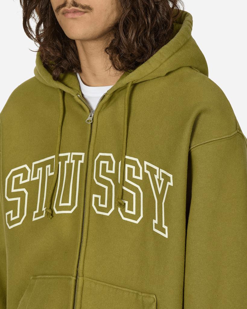 STUSSY Outline Zip Hoodie Olive - Hoodies - BeyondStyle