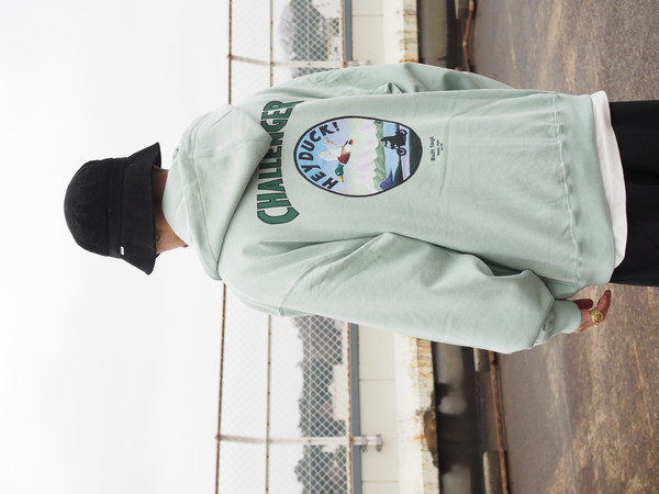CHALLENGER HEY DUCK ZIP HOODIE グレー challenger HEY DUCK ZIP HOODIE