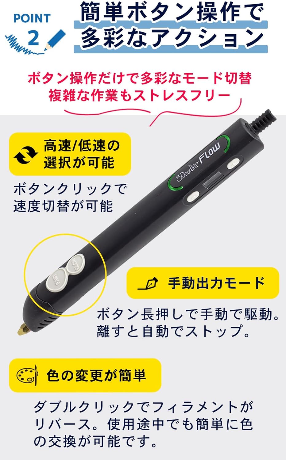 3Dペン 3Doodler FLOW – 3Doodler Japan