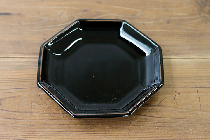 昇陽窯】八角皿/7寸/黒/（20cm） | 【丹波のイロドリ】丹波焼(陶器)の