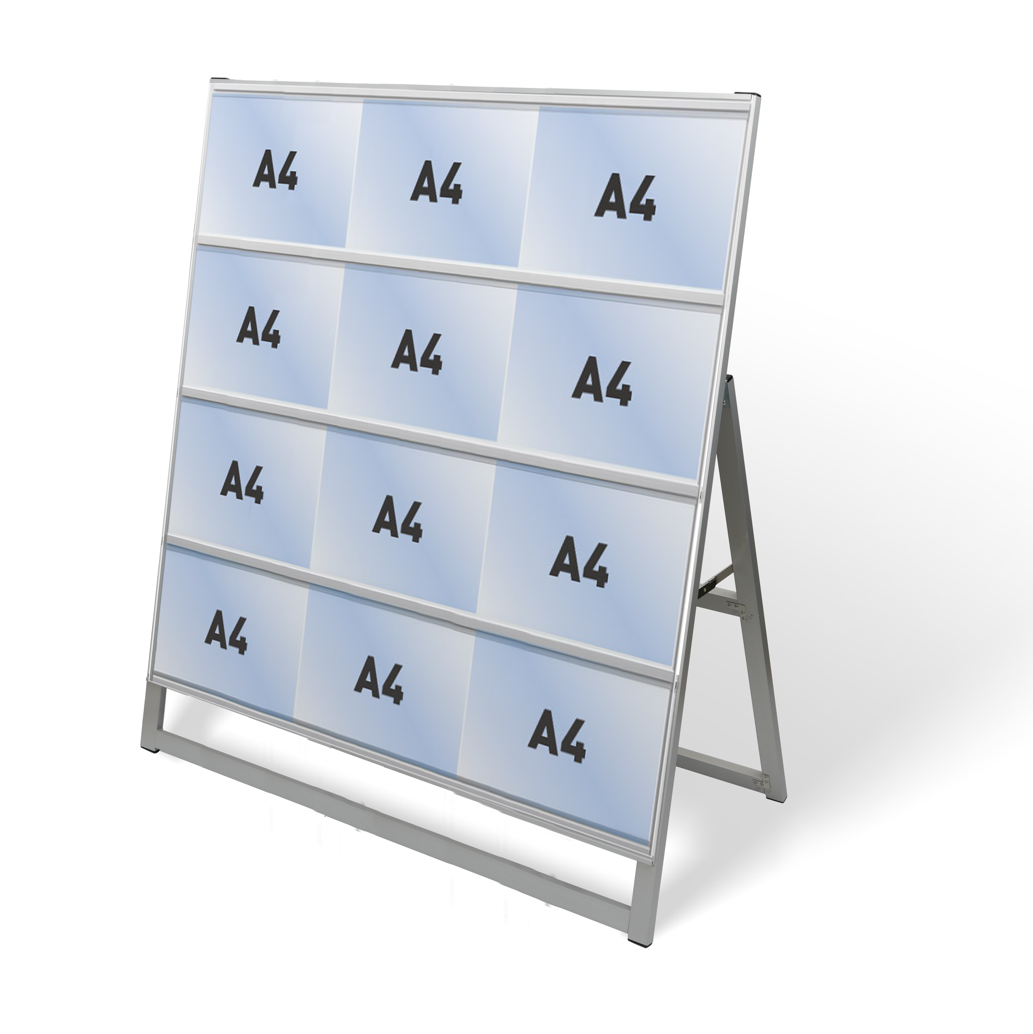 カードケーススタンド看板 A4横16 両面 シルバー kdks-a4y16r