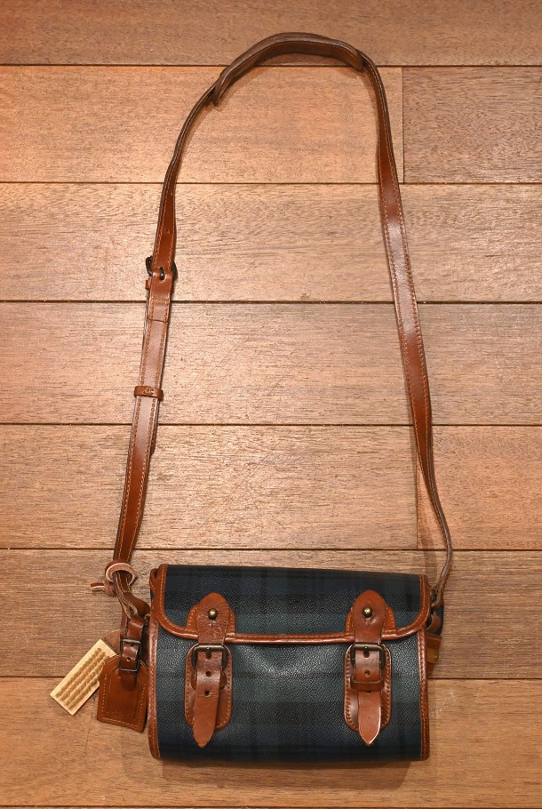 HOLD.) USED 90s ポロラルフローレン PVC×レザー ブラックウォッチ柄の