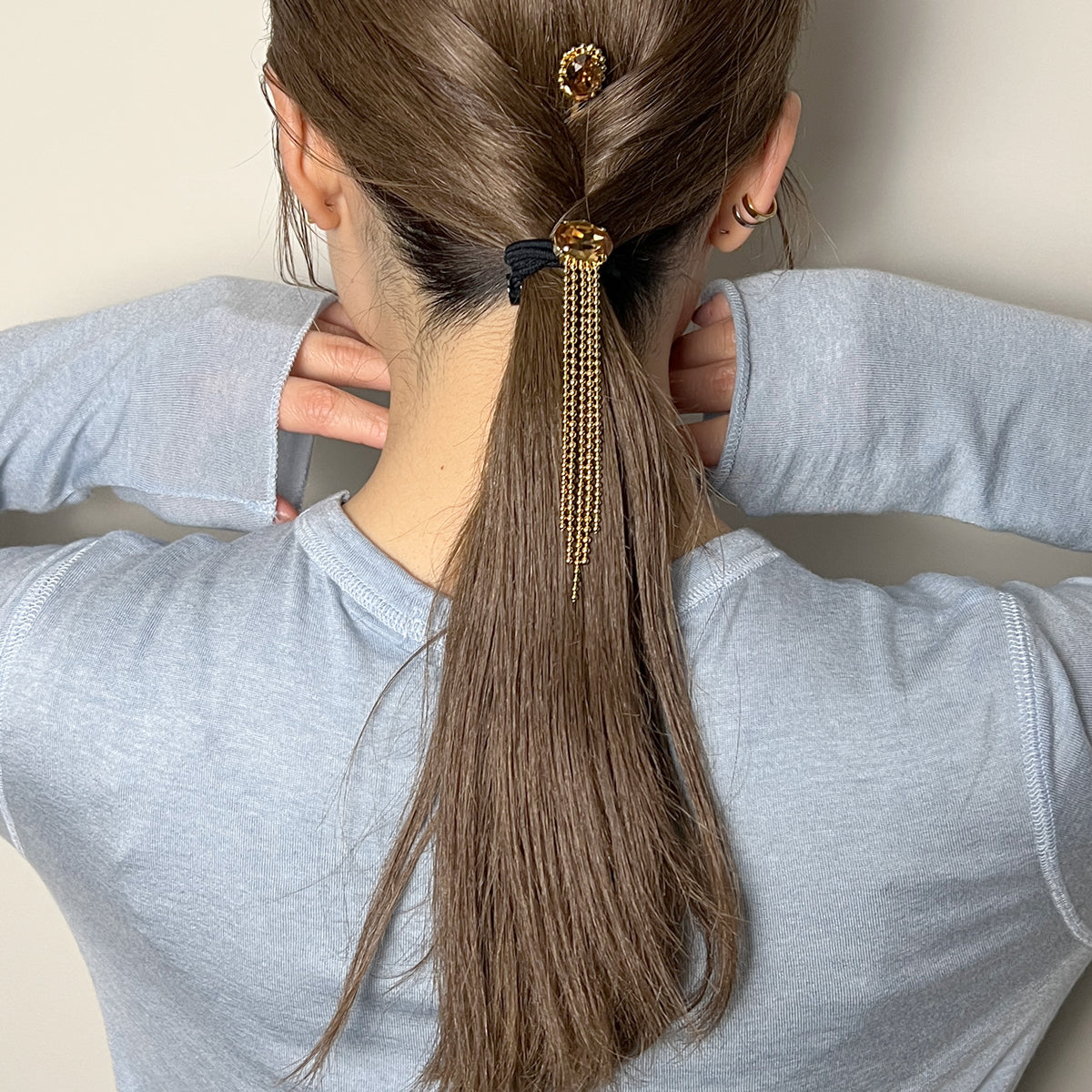 クリスタル ボール アンド チェーン ポニー | THE HAIR BAR TOKYO