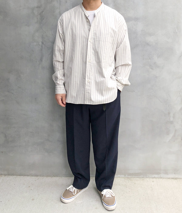 MHL./PJ STRIPE COTTON SHIRTING ST SHIRT (GRAY)