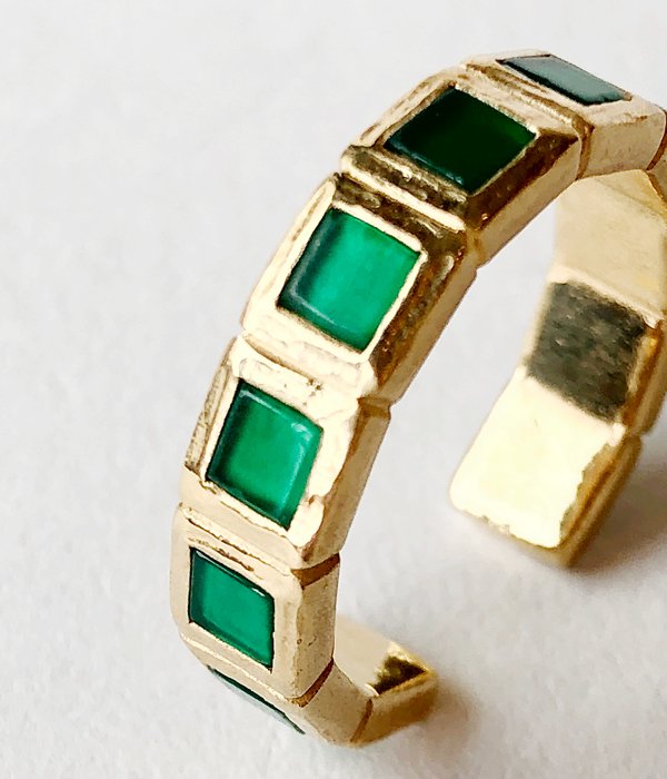 R.ALAGAN/SMALL TILE RING(GREEN)