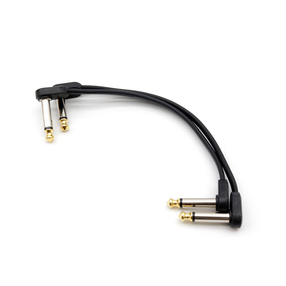 D'Addario Flat パッチケーブル 4inch (10cm) 2本入り ライトアングル