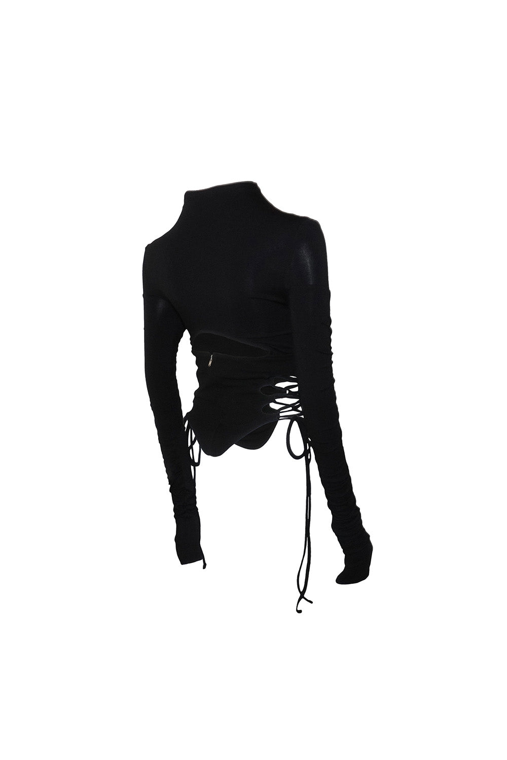 THEREDTHREAD / ザレッドスレッド】S split hem lace up tops