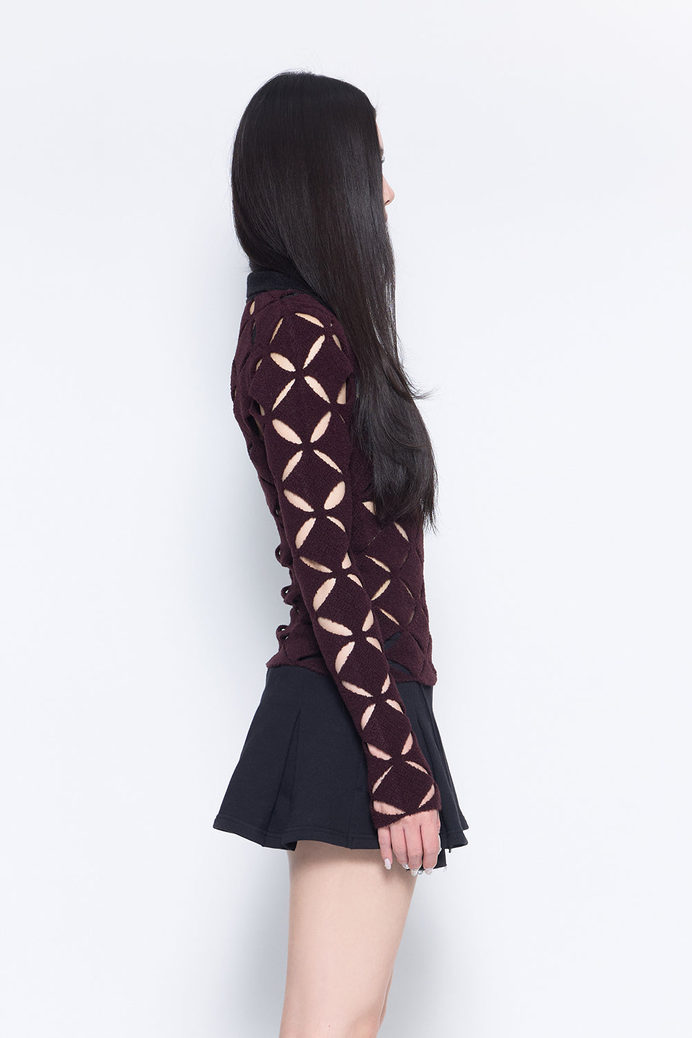 THEREDTHREAD / ザレッドスレッド】S knit fit tops repeat petal