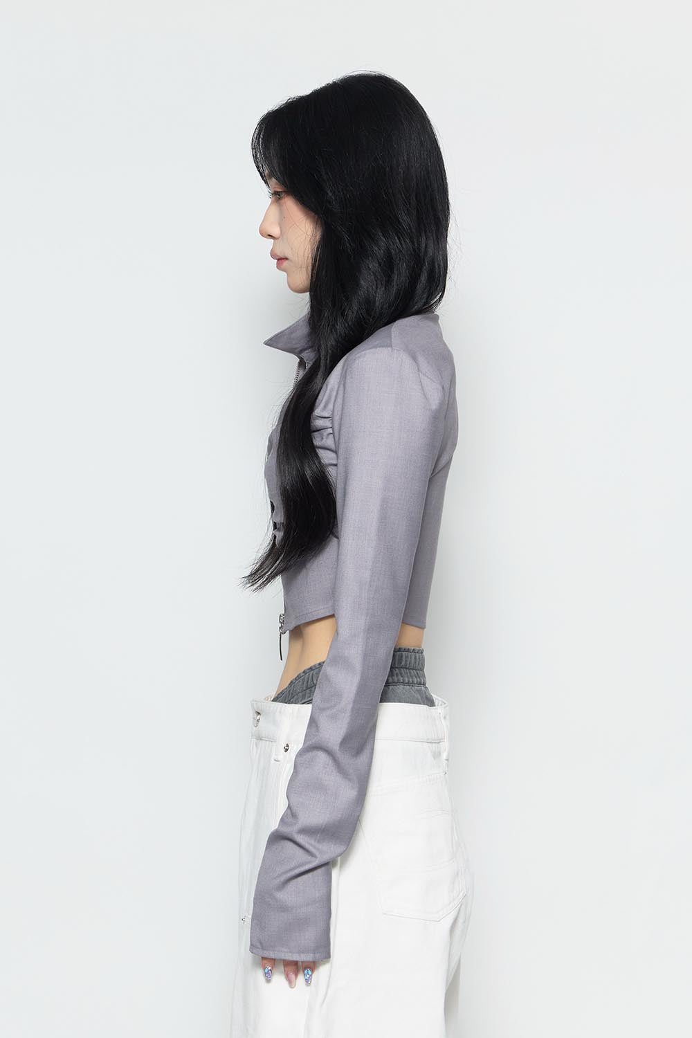 THEREDTHREAD / ザレッドスレッド】S w zip gather shirt