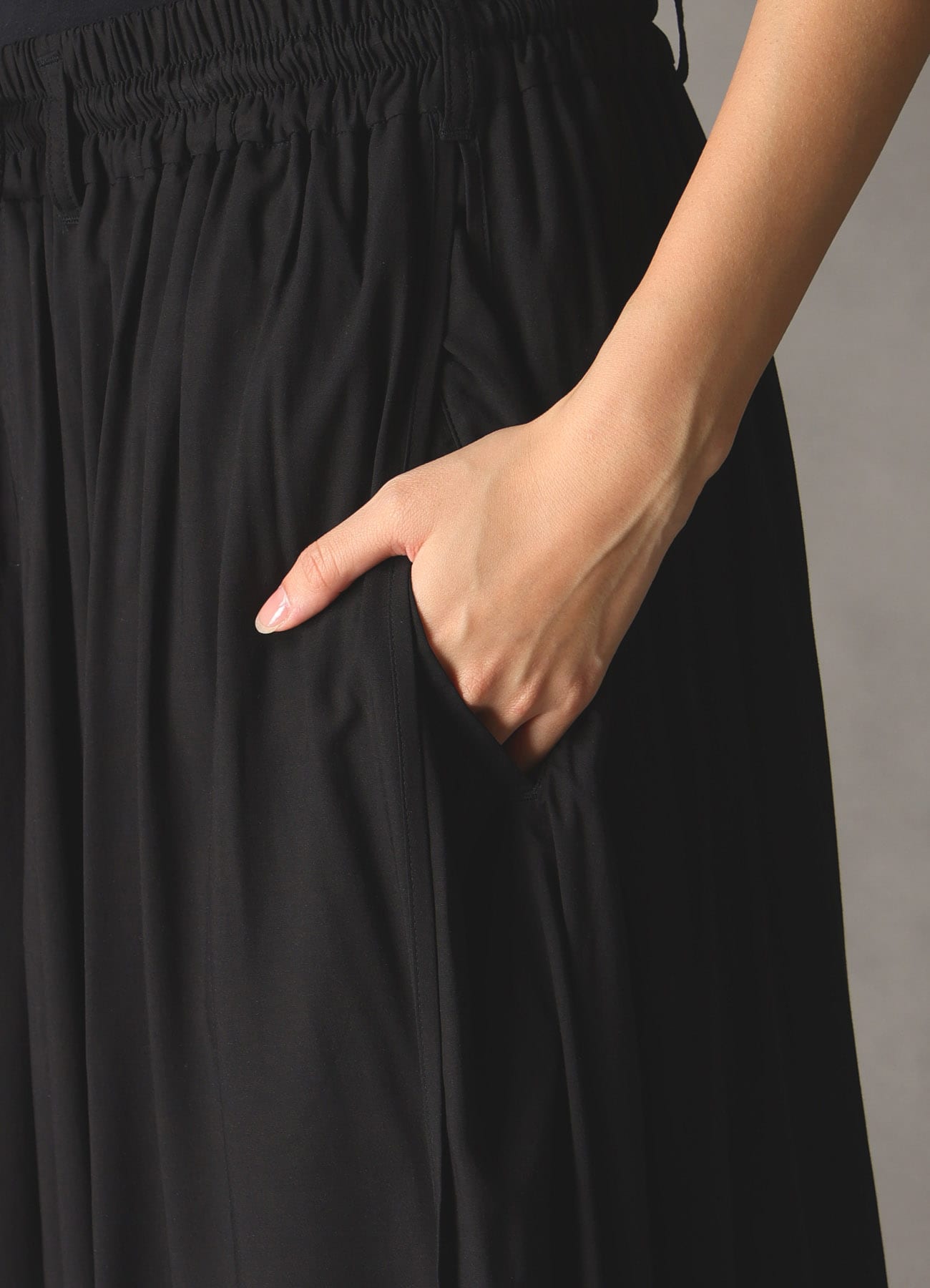 BLUE FLOWER PRINT CULOTTE PANTS(FREE SIZE Black): Ground Y｜THE