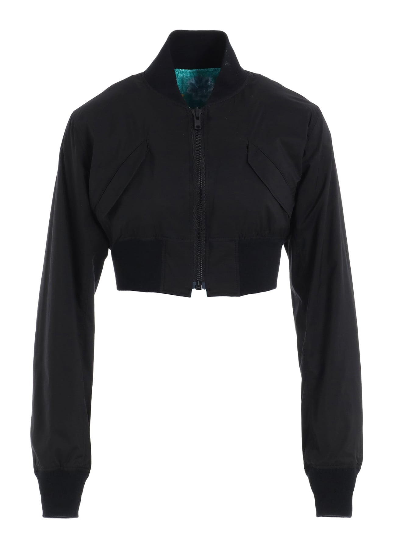 RAYON VELVET CHINESE FLOWER+NY SWITCHING MATERIAL SHORT JACKET