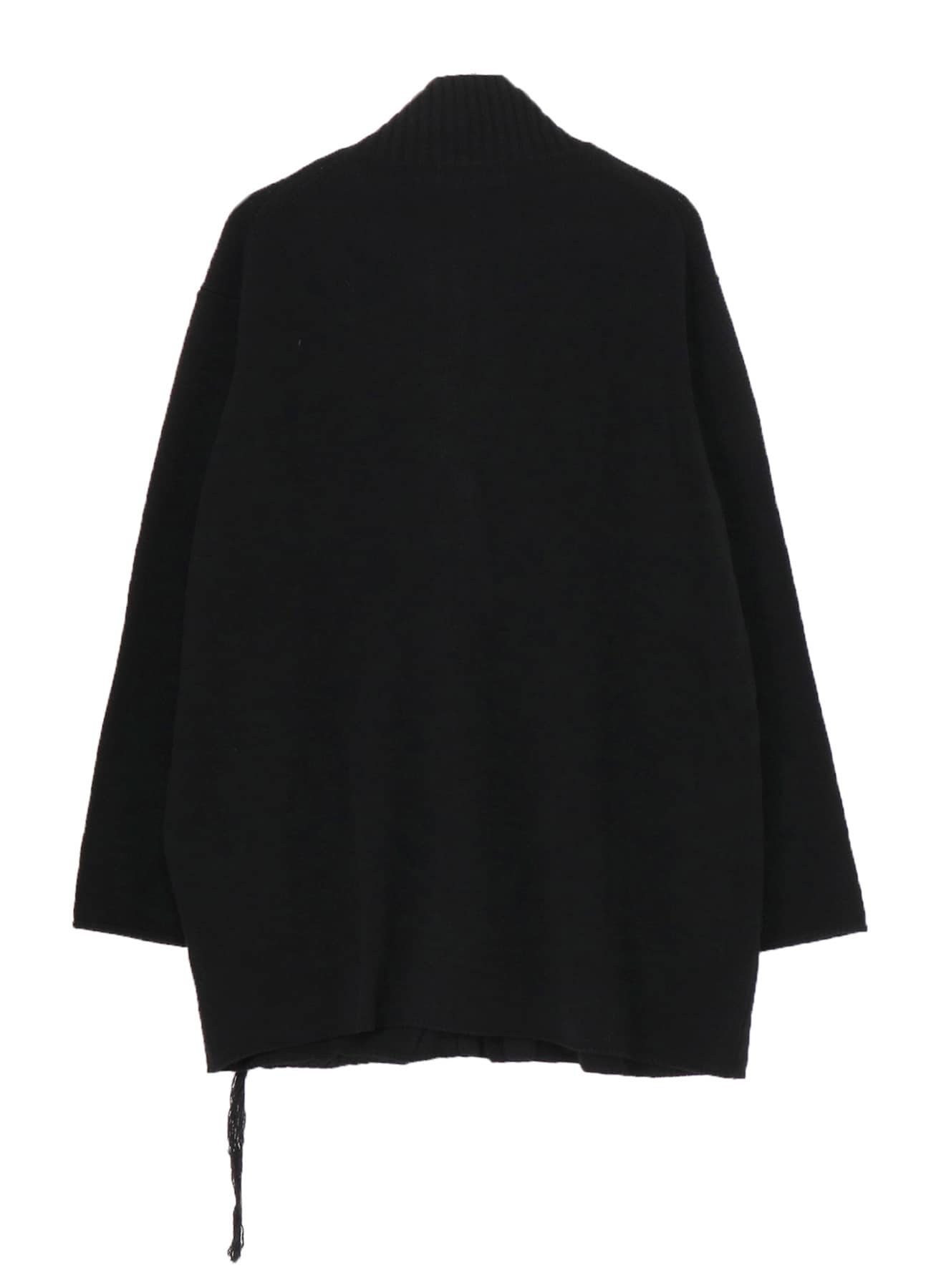 7G1P PLAIN STITCH WITH STRING STRING DETAIL JACKET(FREE SIZE Black