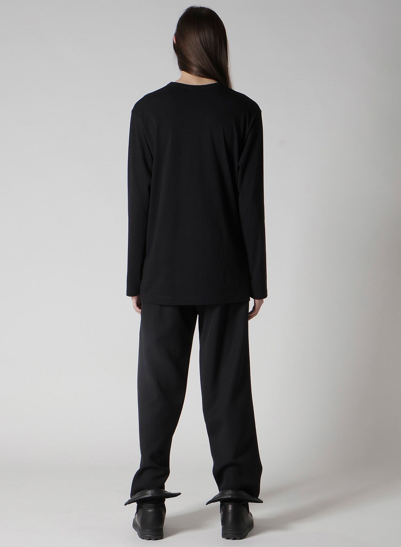 30/-COMBED SINGLE JERSEY BASIC LONG SLV PT B(FREE SIZE Black