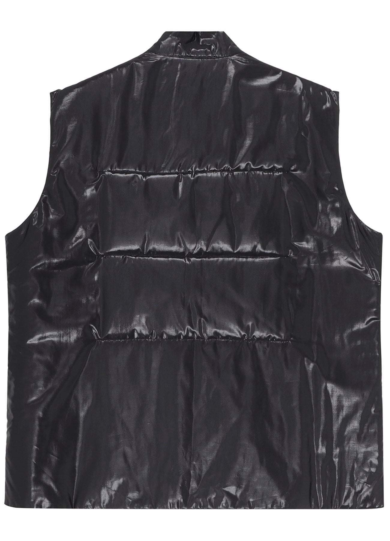 PAPER LOGO PRINTED CHINESE COLLAR VEST(M Black): Yohji Yamamoto