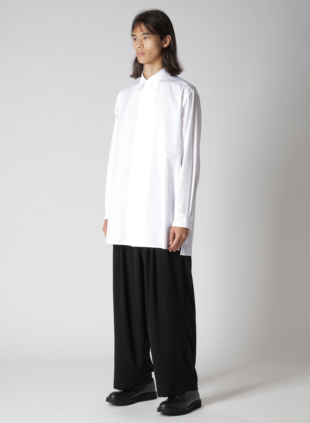 100/2 BROAD SHIRT WITH TRIPLE COLLAR(S White): Y's for men｜THE