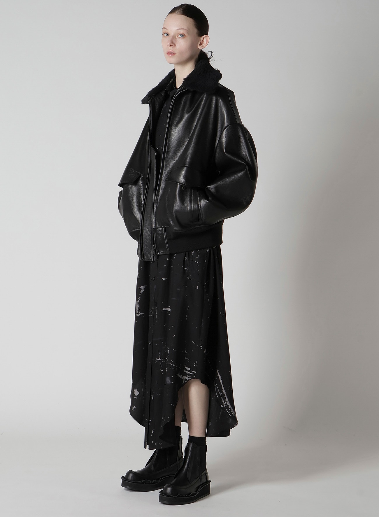 COW LEATER BLOUSON(XS Black): Y's｜THE SHOP YOHJI YAMAMOTO