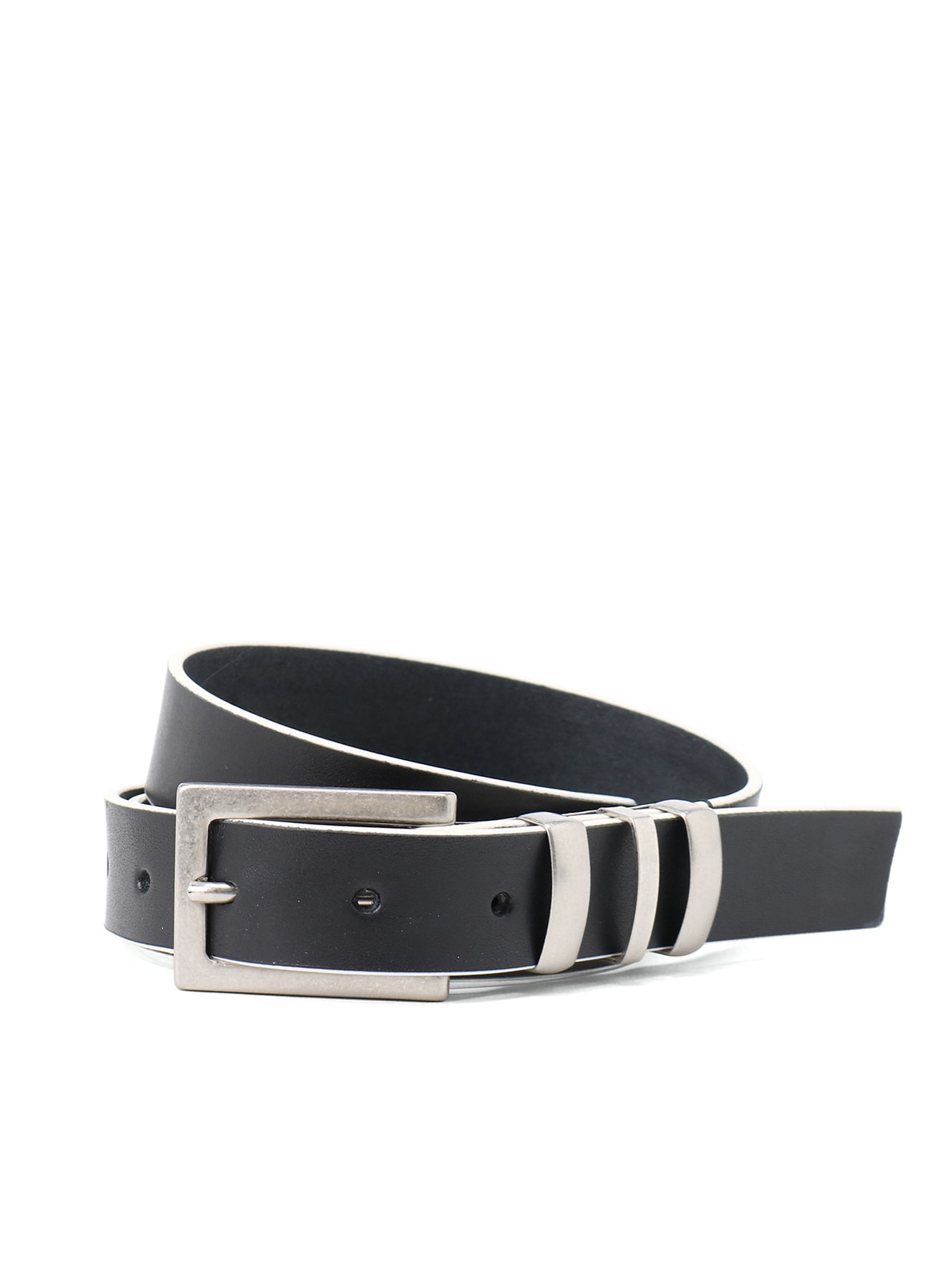 THICK SEMI GLOSS LEATHER 25MM BELT(FREE SIZE Black X White