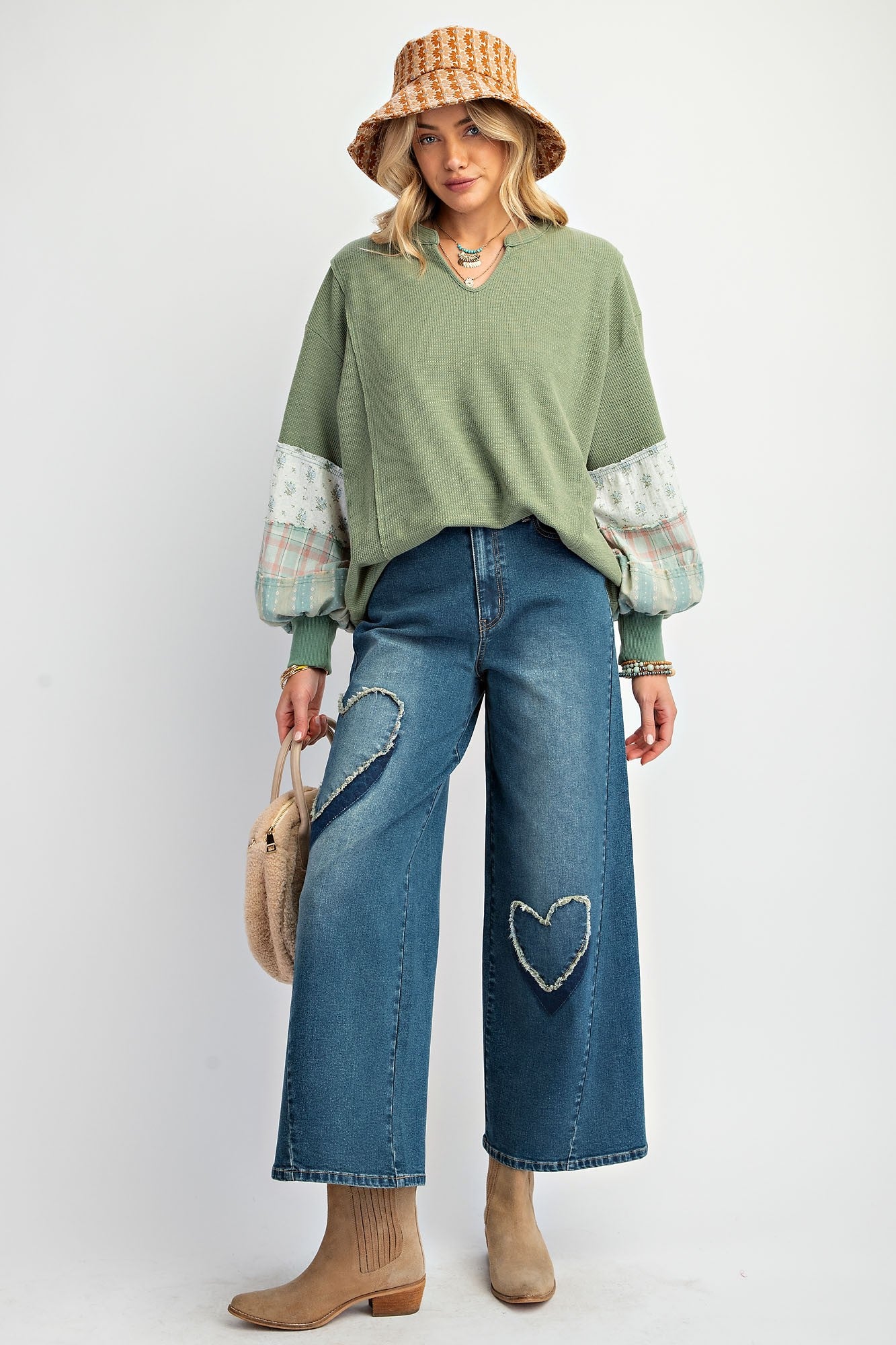 Heart Patch Washed Stretch Denim Pants – The Society Marketplace