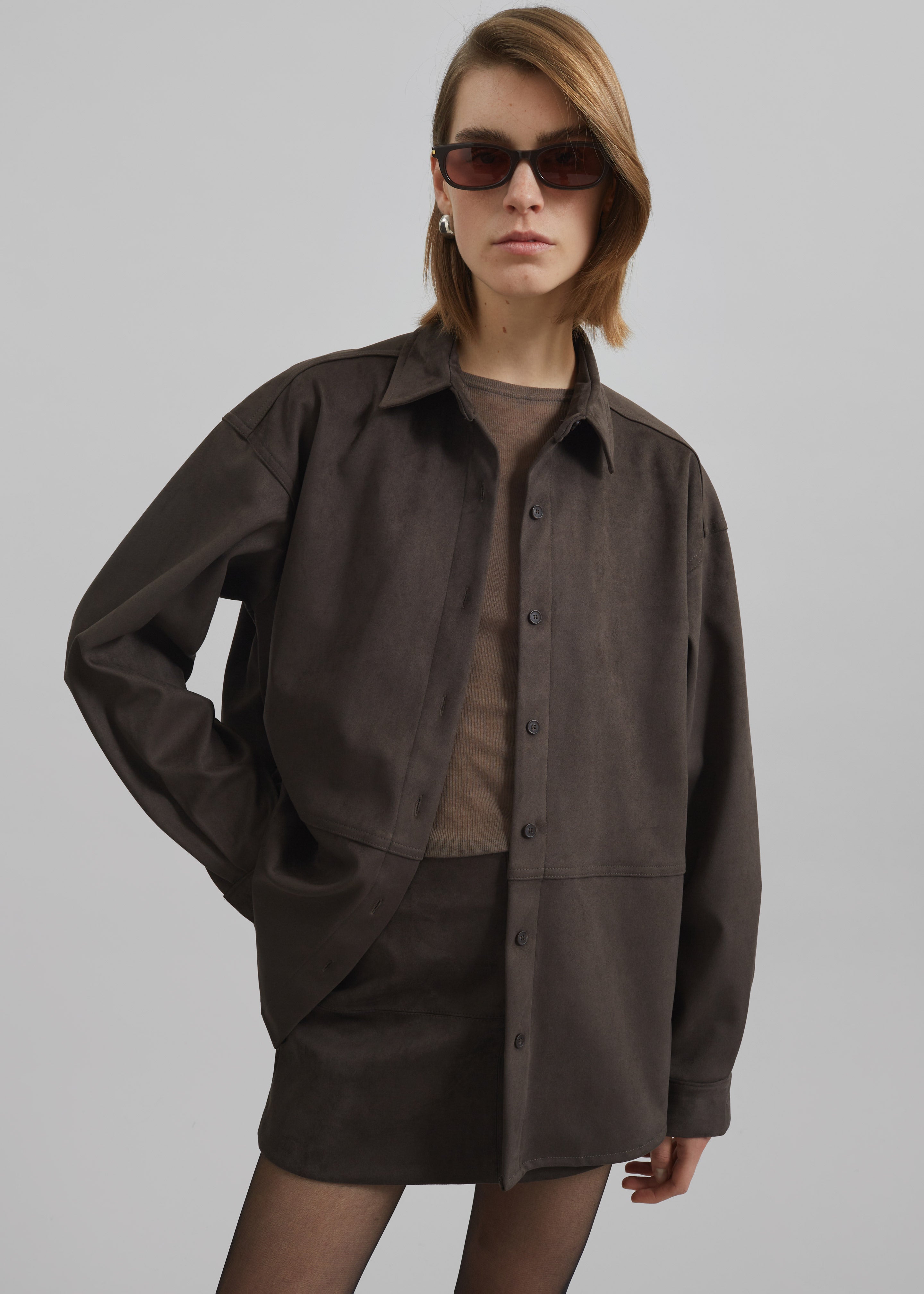 Mesa Sheer Long Sleeve Tee - Brown – The Frankie Shop