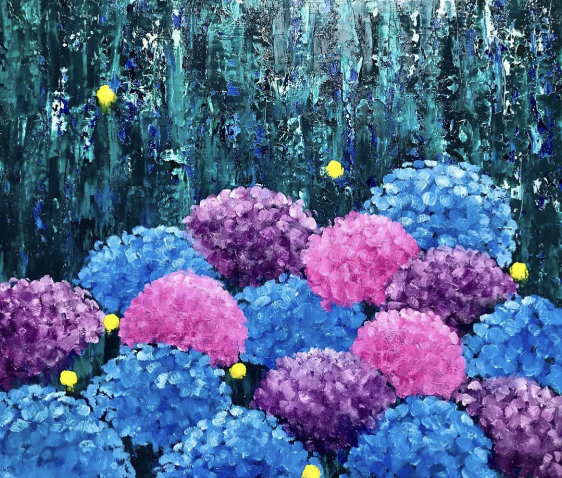 Flower-紫陽花と蛍 | AIMI ｜インテリア絵画 アートの専門通販
