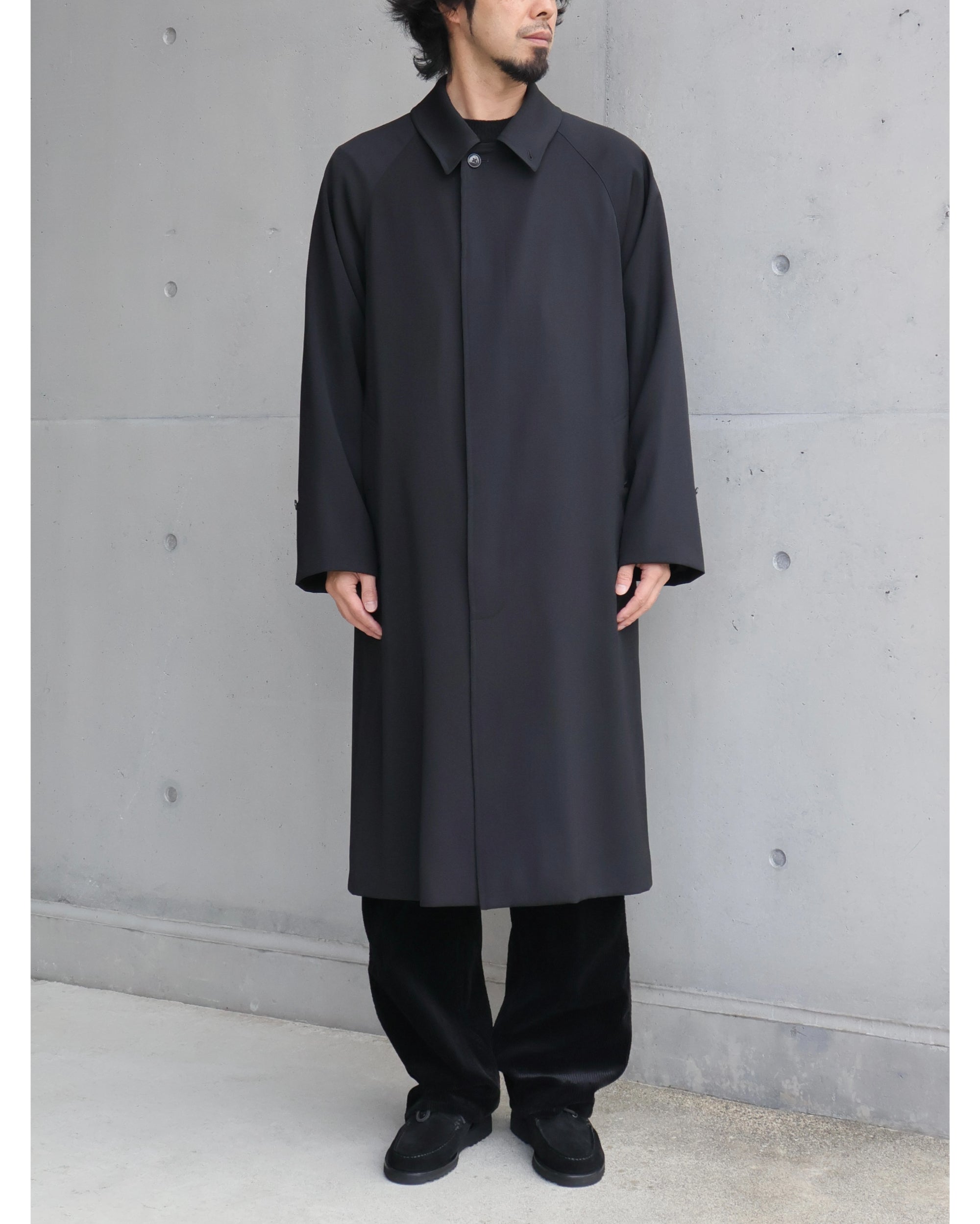 ウールギャバ バルカラーコート BLACK – TIME AFTER TIME