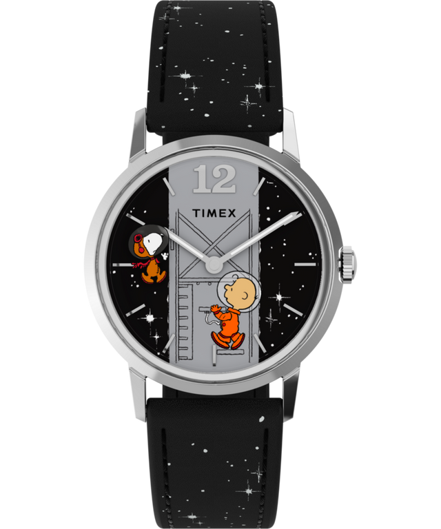 Peanuts® x Timex Marlin® Hand-Wound Space 34mm Leather Strap Watch