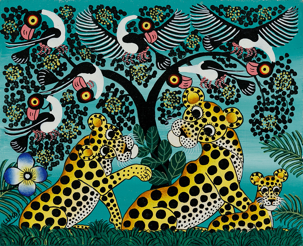 シマウマの親子/鳥 - ティンガティンガオンラインショップ