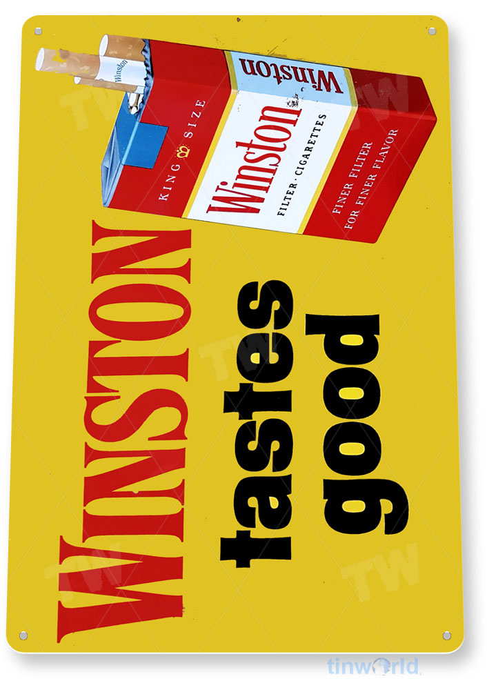 Winston Cigarettes Sign C825 - TinWorld Tobacco Signs, tinsign.com
