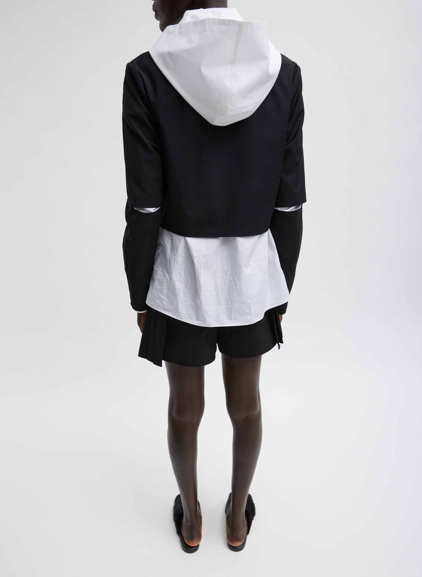 Tropical Wool Cropped Lean Double Breasted Shirt Jacket – Tibi