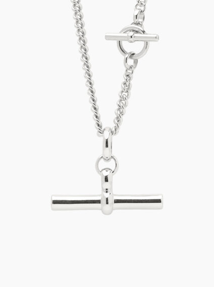 Giant Silver T-Bar On T-Bar Clasp Curb Chain - Tilly Sveaas Jewellery