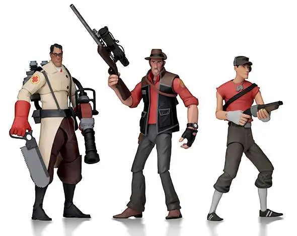 NECA Team Fortress 2 RED Series 4 Sniper, Scout Medic Set of 3