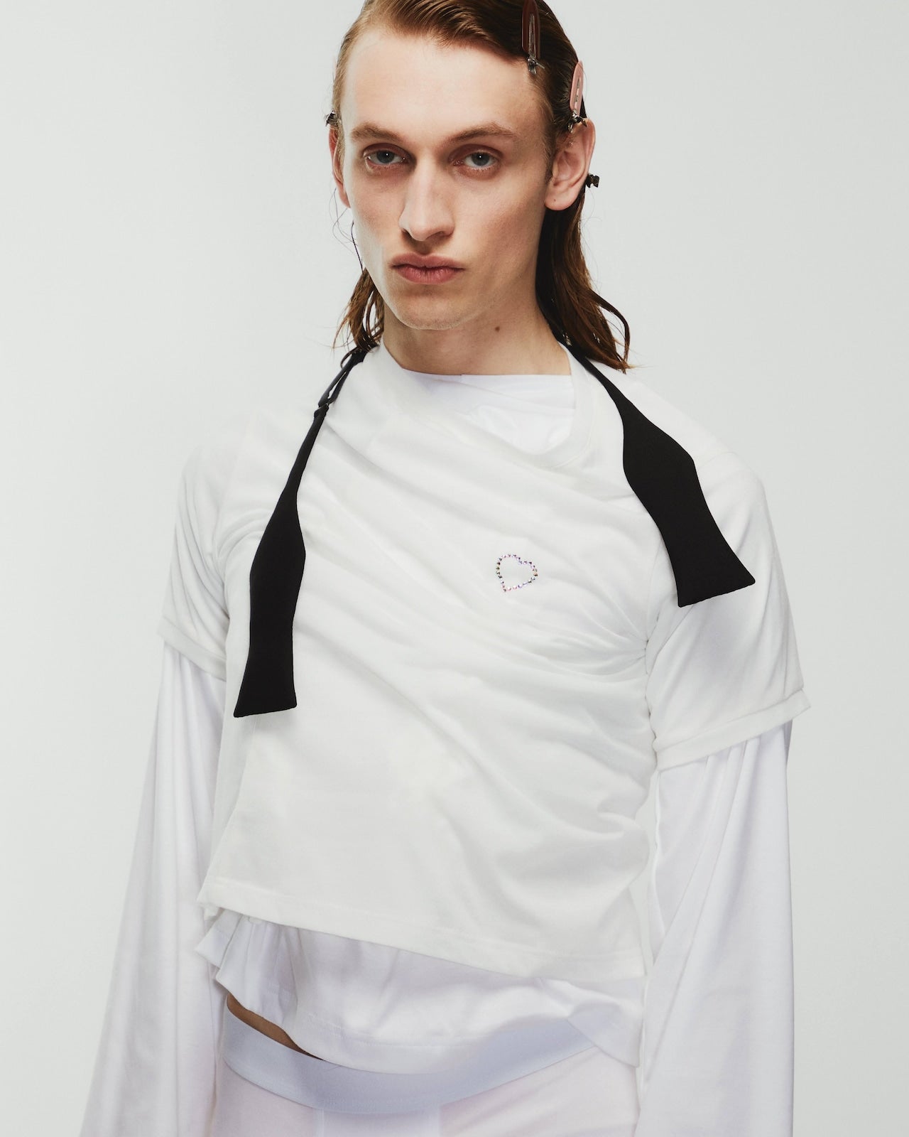 HOMMENA 】DRAPE LONG SLEEVE TEE / Off White – TOKIS