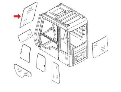 Hitachi 4662560 Zaxis Series Excavator Upper Front Windshield w